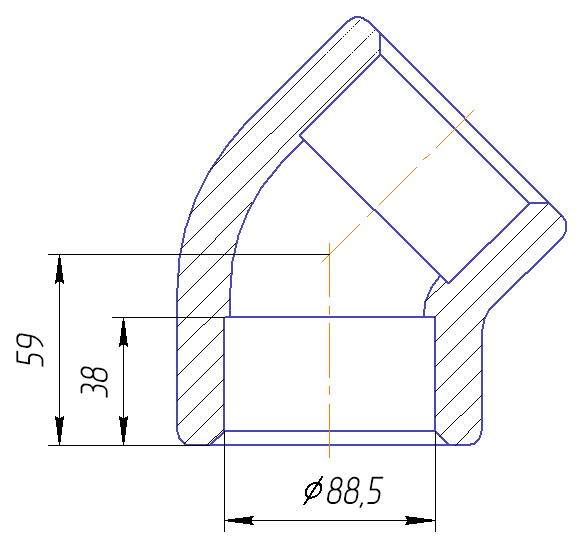 �������� Kalde 3212-elb-900045 45� 90 ��