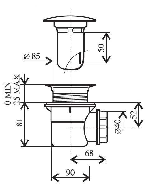 ����� ��� ������� Ravak Standard 90 ���� "����"