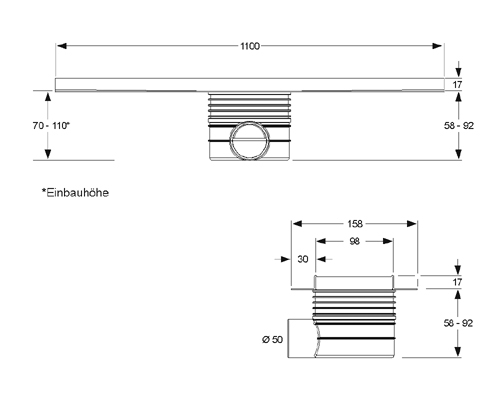 ������� ����� (����) Mepa Duschrinne (1100��) 150306