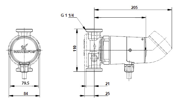 �������������� ����� Grundfos UP 20-14 BXUT 110