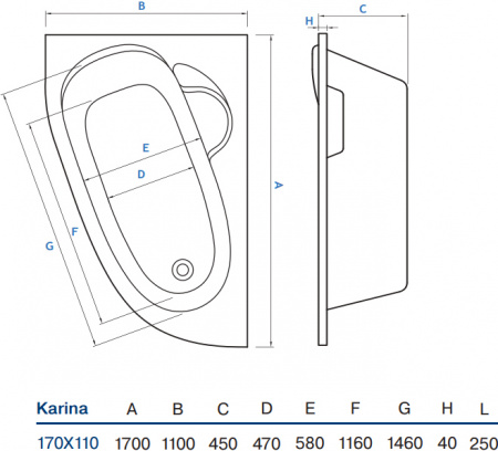 ��������� ����� Koller Pool Karina 170x110 L