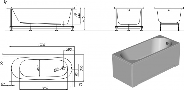 ��������� ����� Kolpa San Tamia 170x70, � ��������