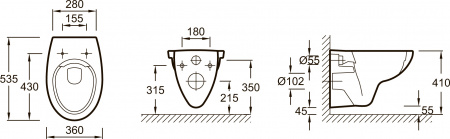 ��������  ������� ����������� ��� �������� Geberit Duofix Delta 458.124.21.1 3 � 1 � ������� ����� + ���� ��� ������� ���������� Jacob Delafon Patio EDV102-00 + ������-������� Jacob Delafon Patio E70021 + ������������� ��� D&K Paulinus Rhein DA1464501