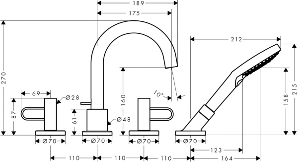 ��������� Axor Uno 38445820 �� ���� �����, ����������� ������