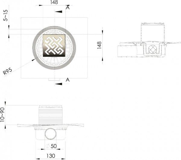 ������� ���� Berges Wasserhaus Zentrum Antik 091365 15 � 15 ��, ����