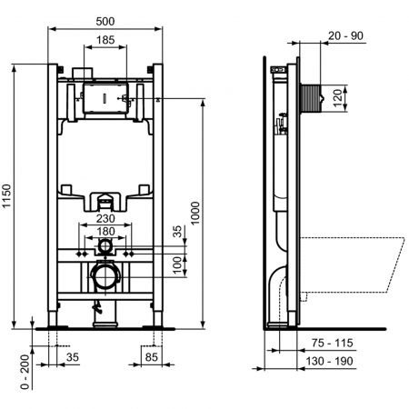       VitrA Shift 7742B083-0075 + 91-083-009 +     Ideal Standard ProSys Eco Frame 2.0 R046367 +   Ideal Standard Oleas R0121A6 