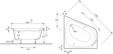 ��������� ����� Jacob Delafon Odeon Up 140x140