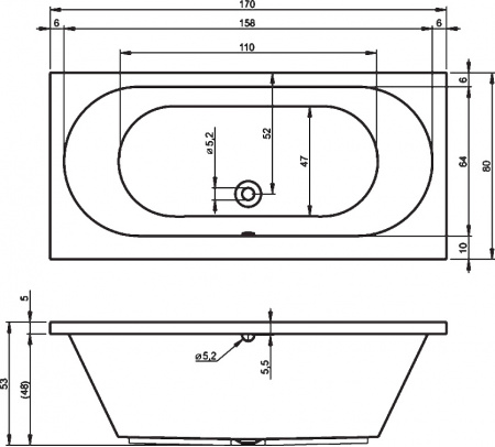 ��������� ����� Riho Carolina 170x80