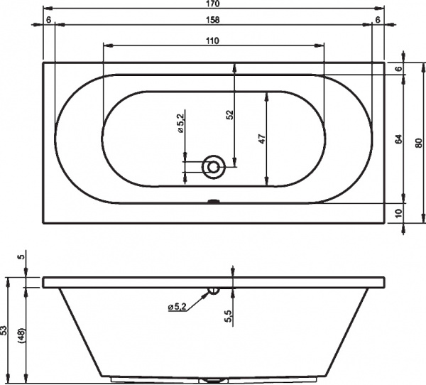 ��������� ����� Riho Carolina 170x80