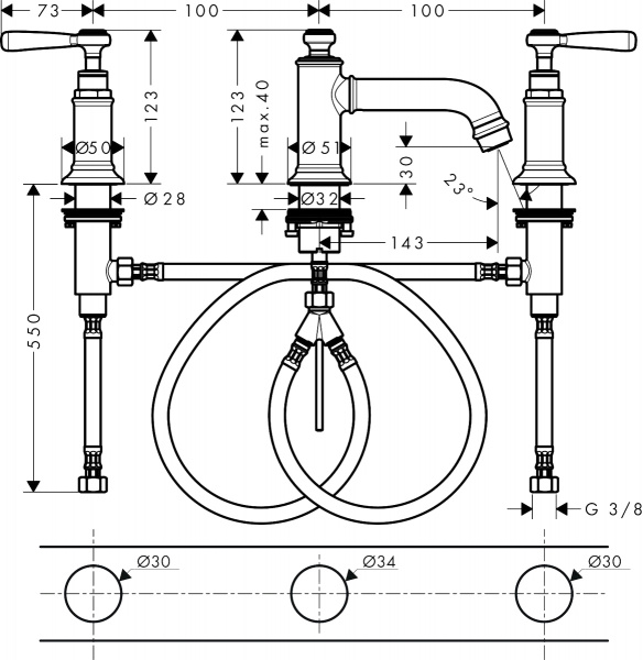 ��������� Axor Montreux 16535820 ��� ��������, ����������� ������