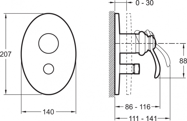 ��������� Jacob Delafon Fairfax E98722-CP ��� ����� � �����