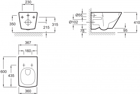 ��������  ������� ����������� ��� �������� Jacob Delafon E5504-NF + ������ ��������� Jacob Delafon Escale E1306 + ������ ����� Jacob Delafon E4316-CP