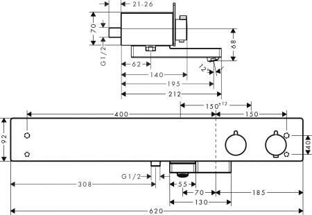 ��������� Hansgrohe ShowerTablet 13109400 ��� ����� � �����, ����� - ����
