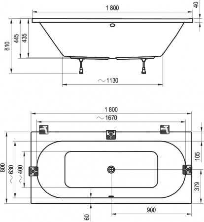 ��������� ����� Ravak City 180x80 � �������