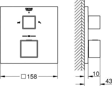 ��������� Grohe Grohtherm Cube 24155000 ��� ����� � �����