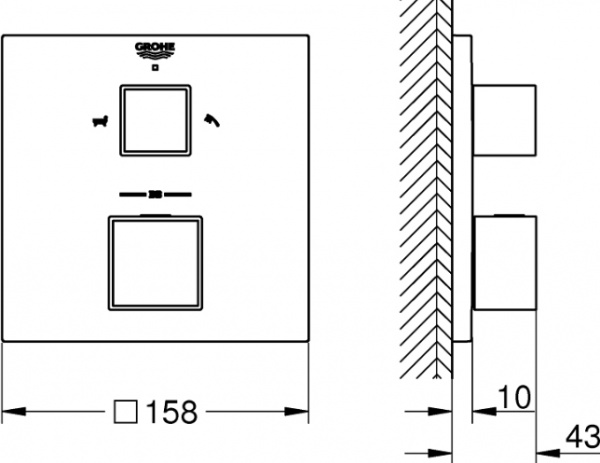 ��������� Grohe Grohtherm Cube 24155000 ��� ����� � �����