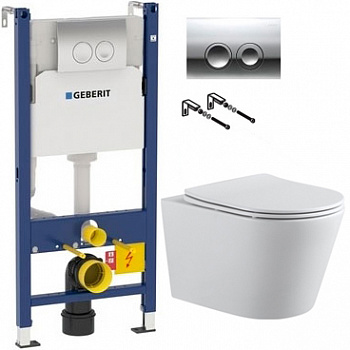 �������� ������ ��������� Aquanet Betto 2.0 W rimless + ������� ����������� ��� �������� Geberit Duofix Delta 458.124.21.1 3 � 1 � ������� �����