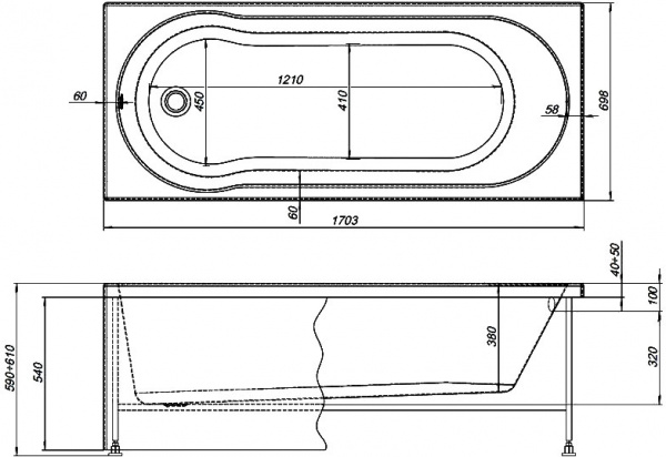 ��������� ����� Aquanet Light 244927 170x70 � ��������