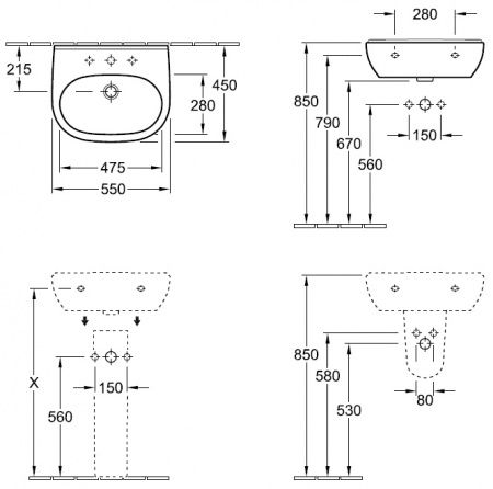  Villeroy & Boch O'Novo 5160 55 01 alpin