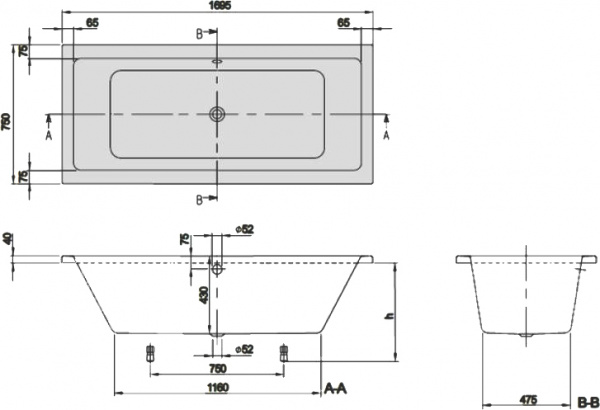 ��������� ����� Villeroy & Boch Targa Plus Duo UBA170NES2V01+U99740000 170�75, � �������