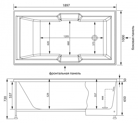 ��������� ����� Aquanet Vega 00205556 190x100 � ��������
