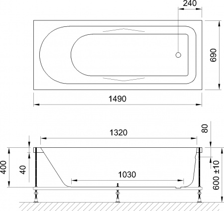 ��������� ����� Royal Bath Tudor RB 407700 150x70