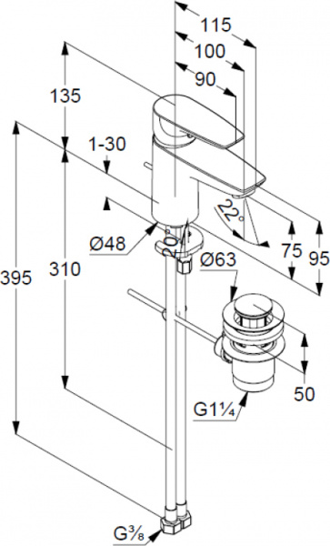 ��������� Kludi Pure&Solid 343820575 ��� ��������
