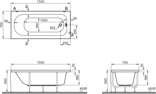 ��������� ����� VitrA Queen 170x70 + ���������