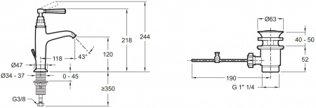��������� Jacob Delafon Cleo1889 E24307-CP ��� ��������