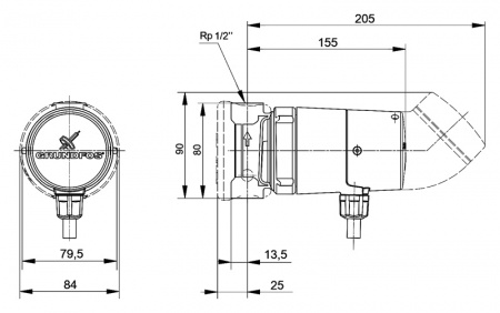 �������������� ����� Grundfos UP 15-14 BUT 80