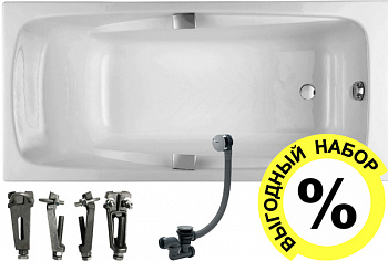 �������� ����� Jacob Delafon Repos 170x80, � ������� + ����� � ����-�������