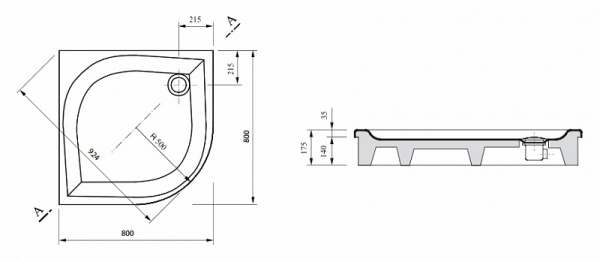 ������ ��� ���� Ravak Elipso-80 PAN
