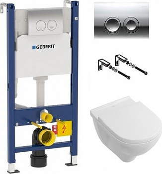 ��������  ������ ��������� Villeroy & Boch O'Novo 5660 H1R1 alpin + ������� ����������� ��� �������� Geberit Duofix Delta 458.124.21.1 3 � 1 � �������