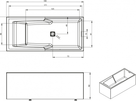 ��������� ����� Riho Still Shower Elite 180x80, L