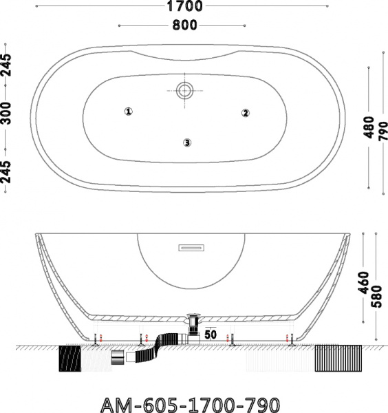 ��������� ����� Art&Max AM-605-1700-790 170x80