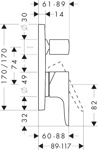 ��������� Axor Citterio M 34425950 ��� ����� � �����, ����������� ����