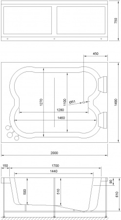 ��������� ����� Royal Bath Hardon RB083100K 200x150, � ��������