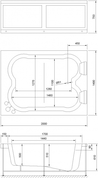 ��������� ����� Royal Bath Hardon RB083100K 200x150, � ��������