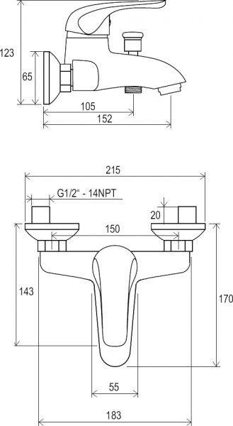 ��������� Ravak Rosa RS 022.00/150 ��� ����� � �����