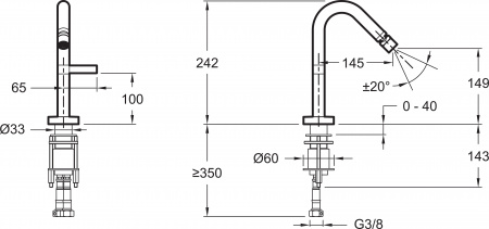 ��������� Jacob Delafon Stillness E971-4-CP ��� ����