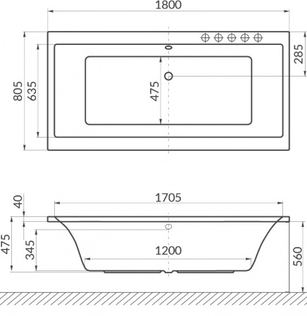 ��������� ����� Excellent Pryzmat WAEX.PRY18.LINE 180x80