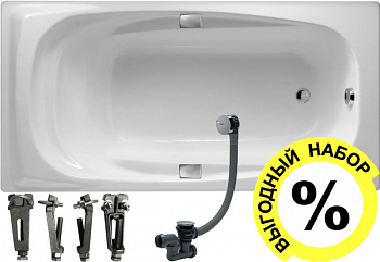 �������� ����� Jacob Delafon Super Repos 180x90, � ������� + ����� � ����-�������