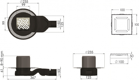 ������� ���� Berges Wasserhaus Platz Antik 090160 10x10 ��