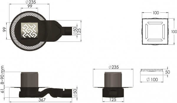 ������� ���� Berges Wasserhaus Platz Antik 090160 10x10 ��