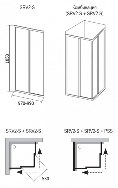 ������� ������ Ravak SRV2-100 S Pearl 100 ��