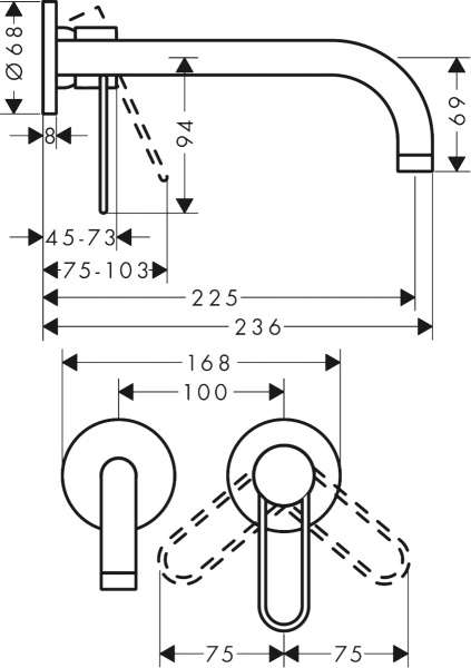 ��������� Axor Uno 38122820 ��� ��������, ����������� ������