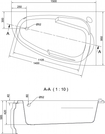 ��������� ����� Cersanit Joanna 150x95 R ������ ����� + ����-�������