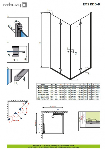 ������� ������ Radaway EOS KDD-B 90x90 ���������� ������