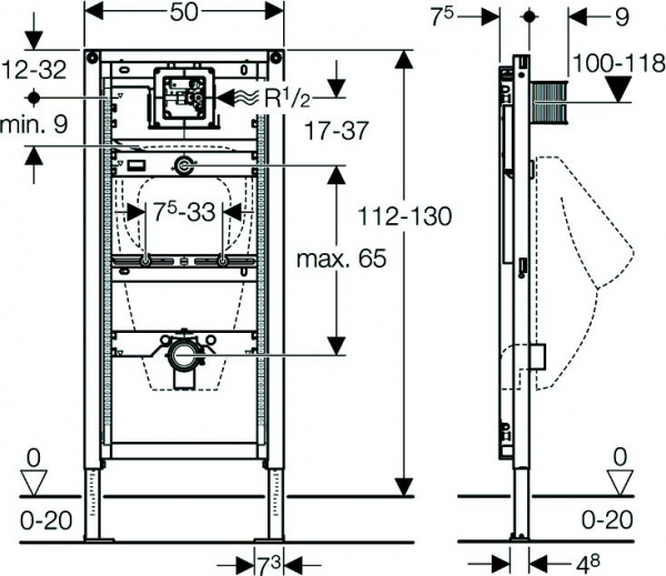 ������� ����������� ��� ��������� Geberit Duofix 111.616.00.1 ��� ������� �����