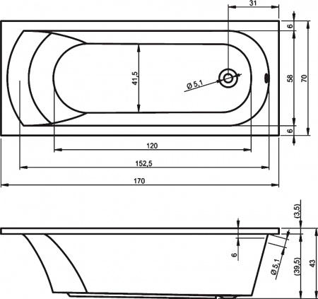 ��������� ����� Riho Miami 170x70